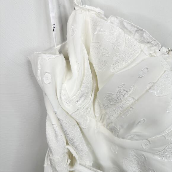 Lulus Dearest Darling White Burnout Floral Jacquard Bustier Mini Dress - Picture 5 of 10